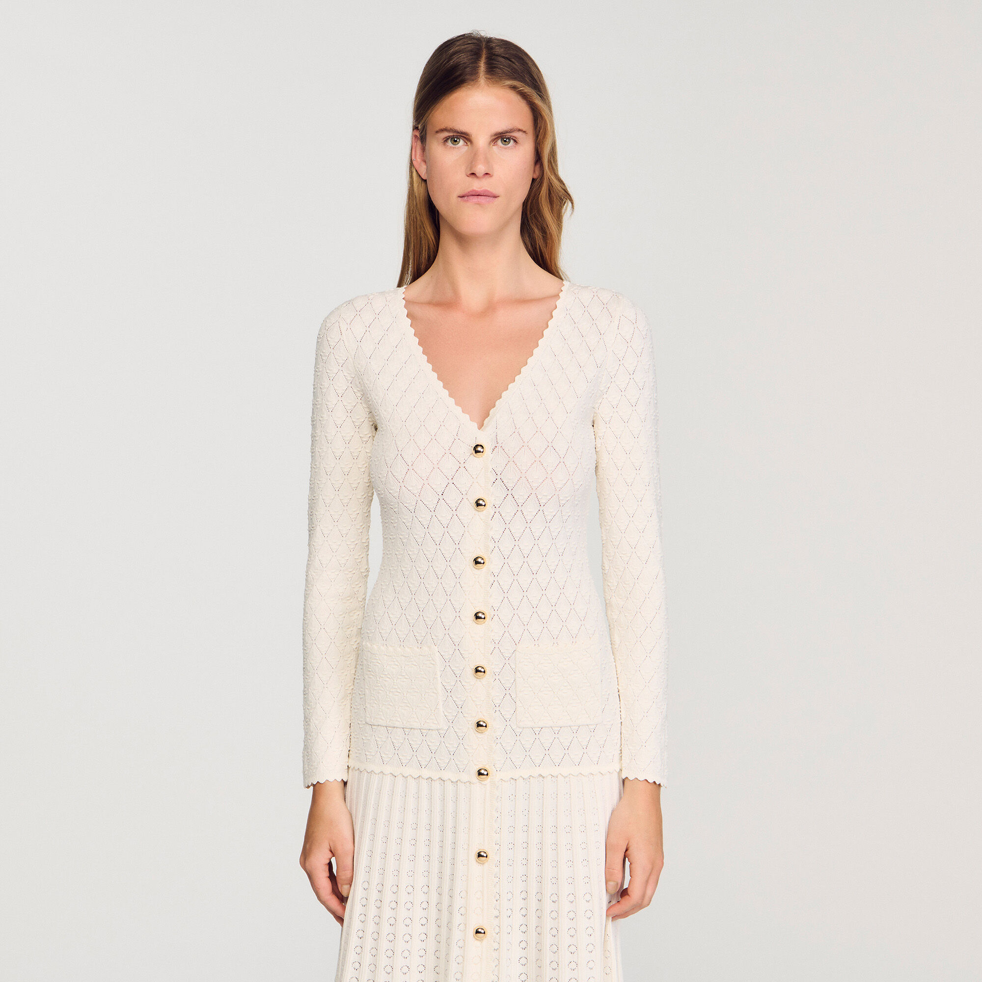 Robe longue en maille fantaisie