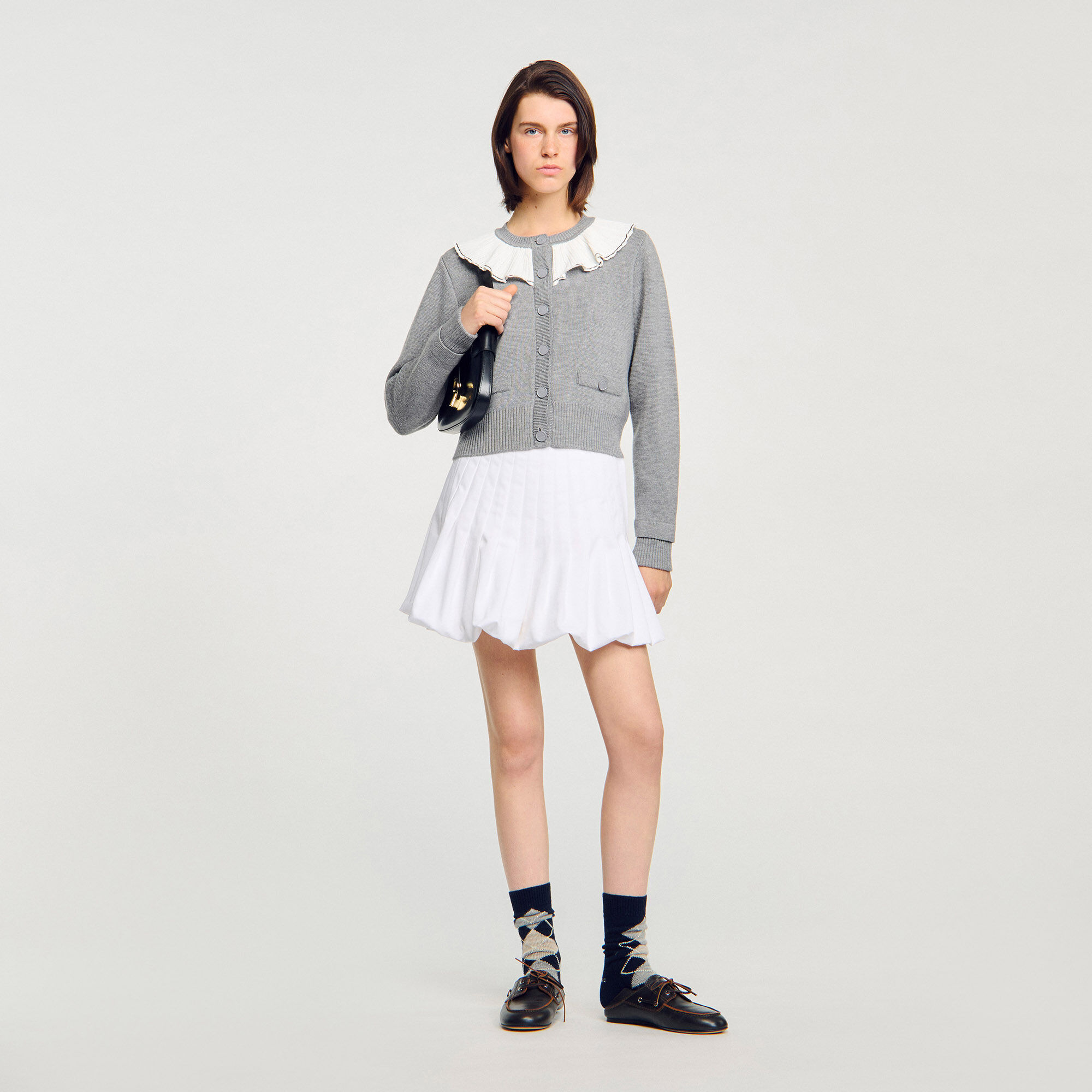 Cardigan à col contrasté
