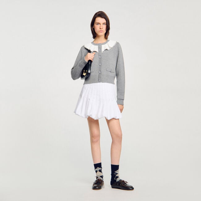 Cardigan à col contrasté