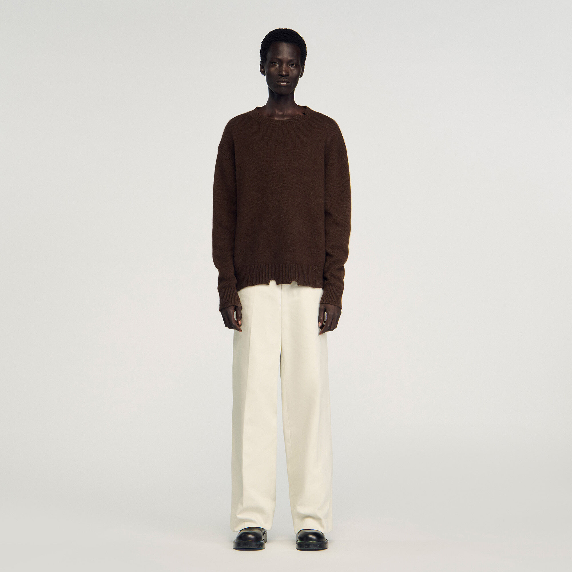 Wollpullover im Destroyed-Look