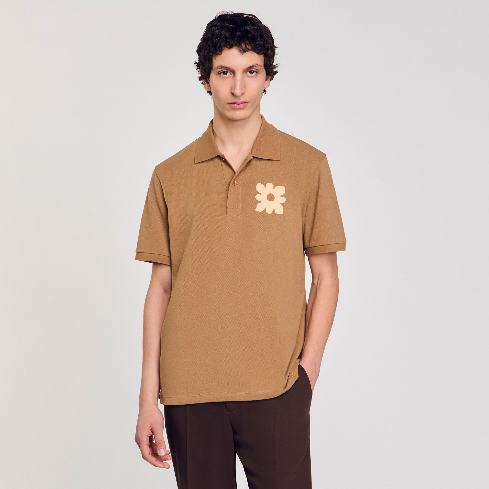 Polo à patch fleur