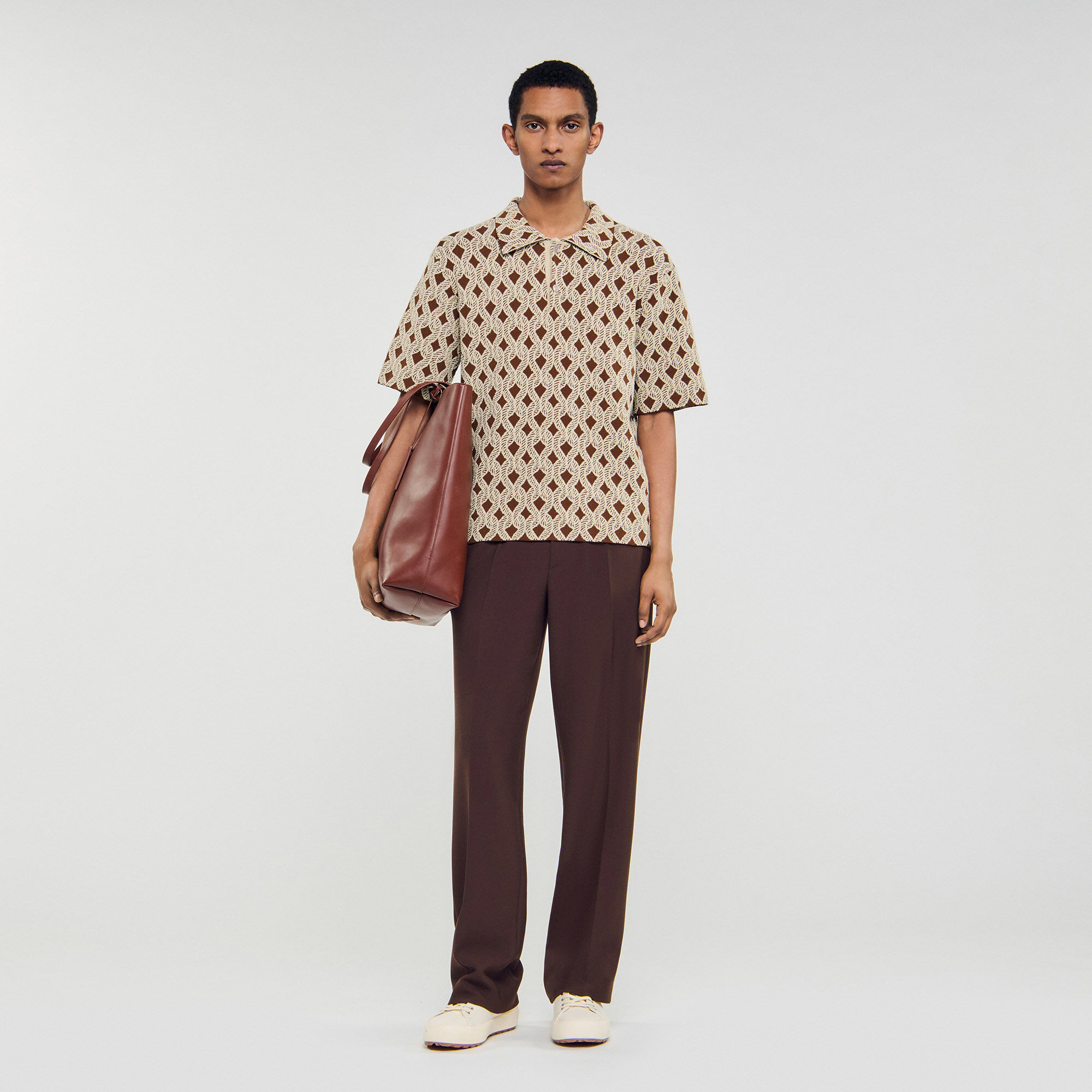 Cardiganhemd mit Seil-Jacquard