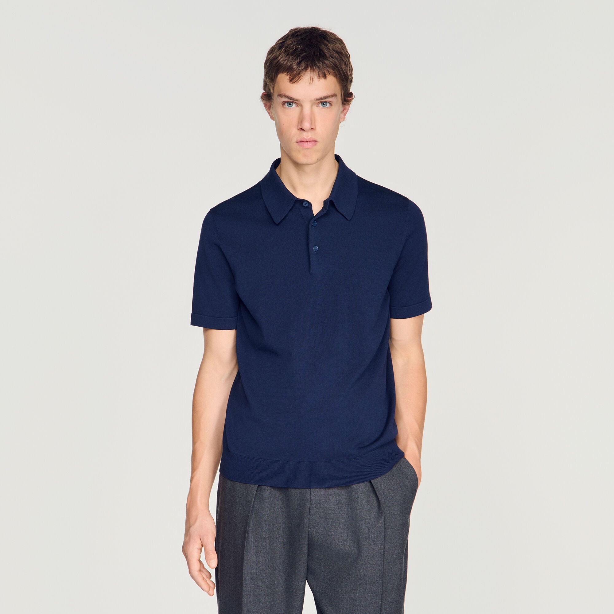 Polo en coton et soie