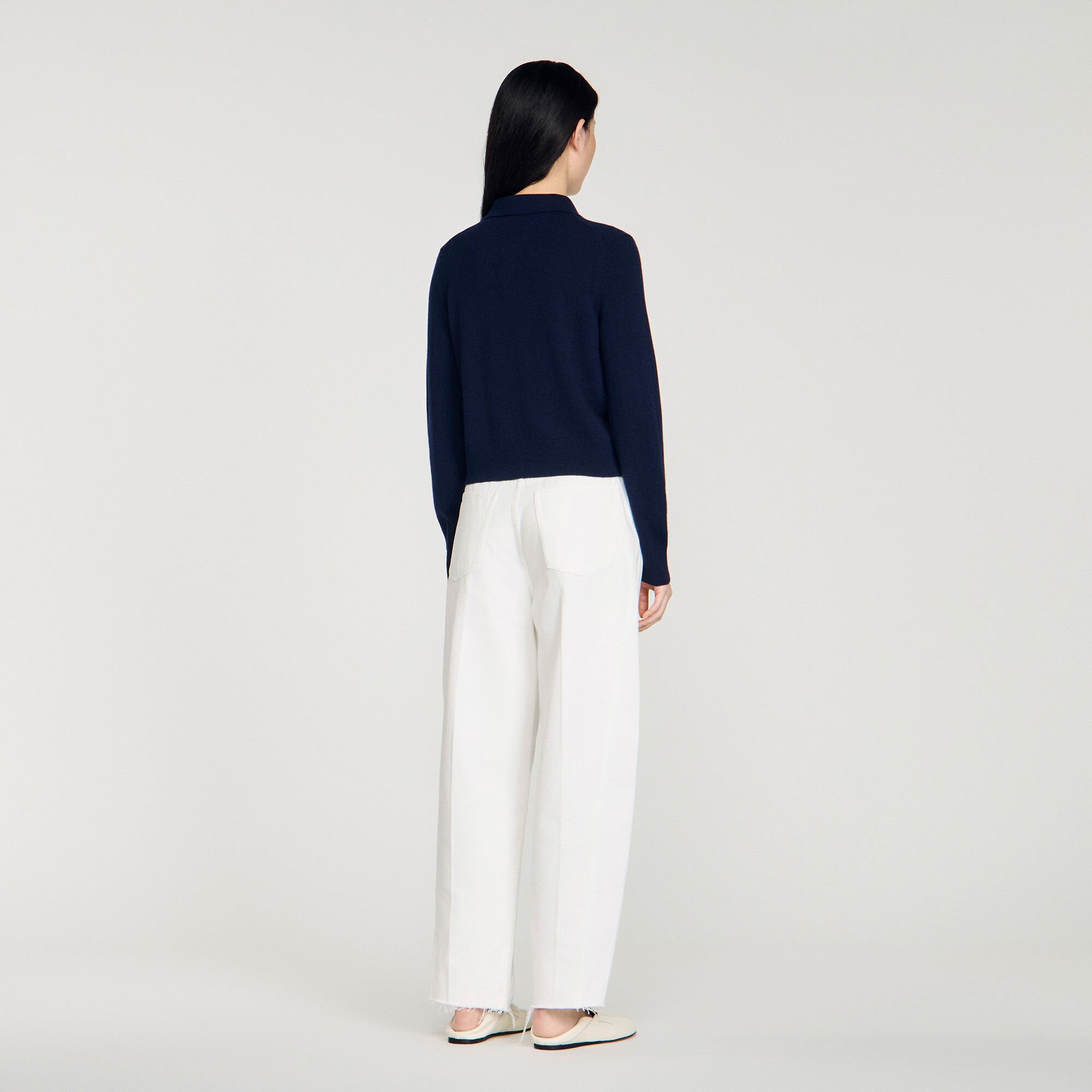 Striped wool and cashmere cardigan