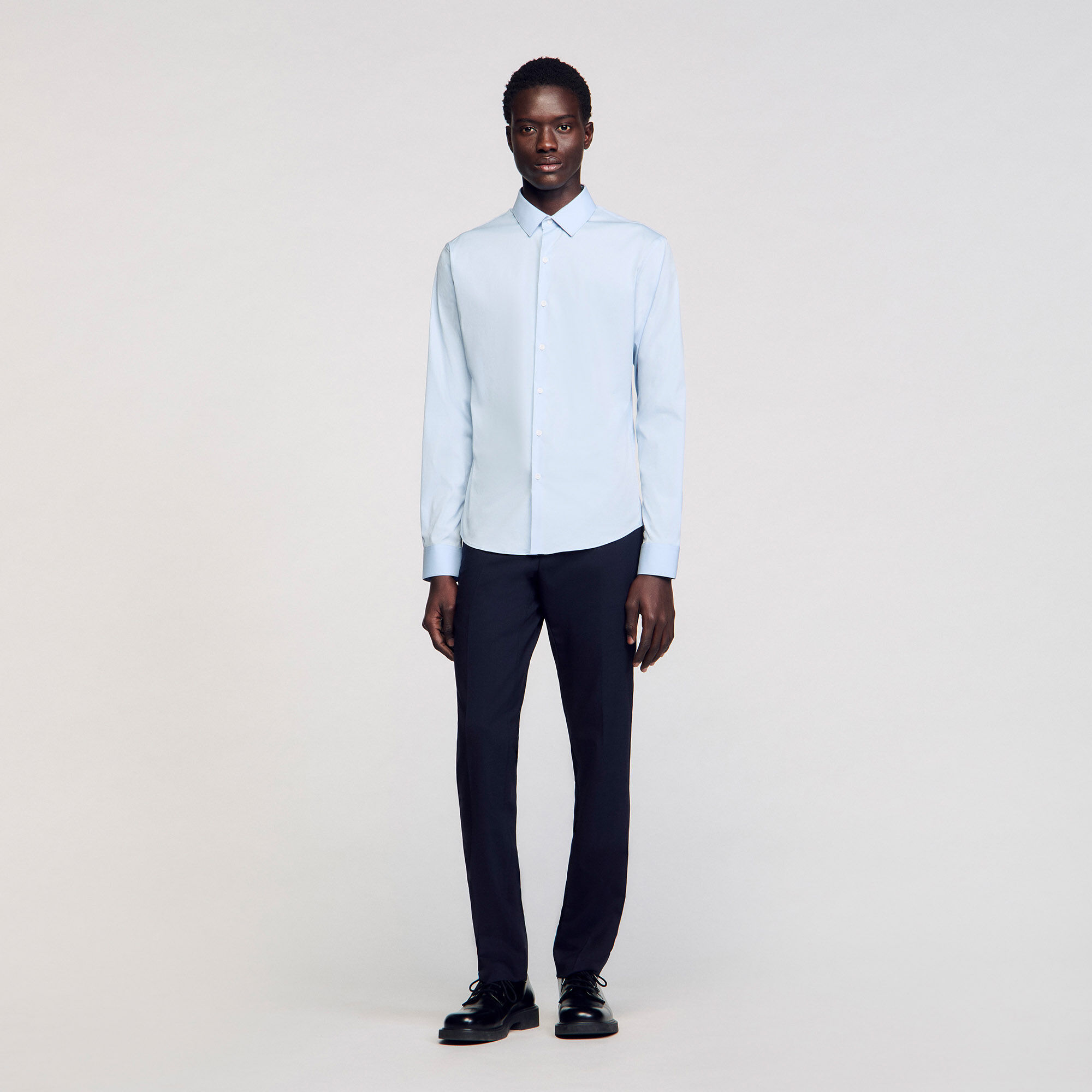 Chemise ajustée en coton stretch