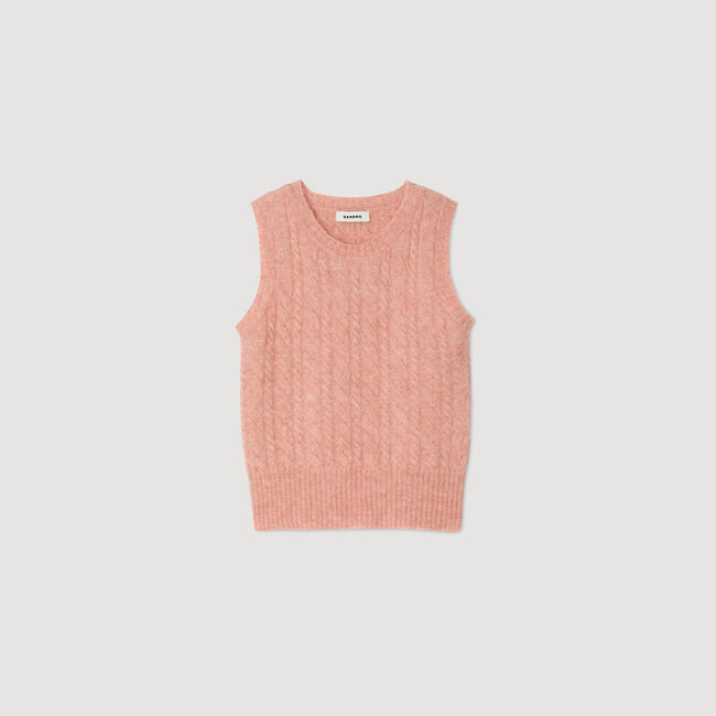 Pull sans manches torsadé