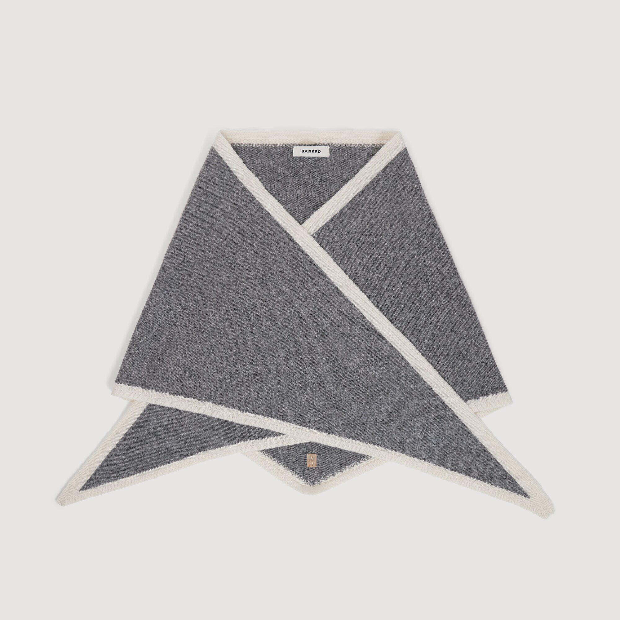 Foulard triangle bicolore en laine