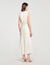 Robe longue satinée strassée