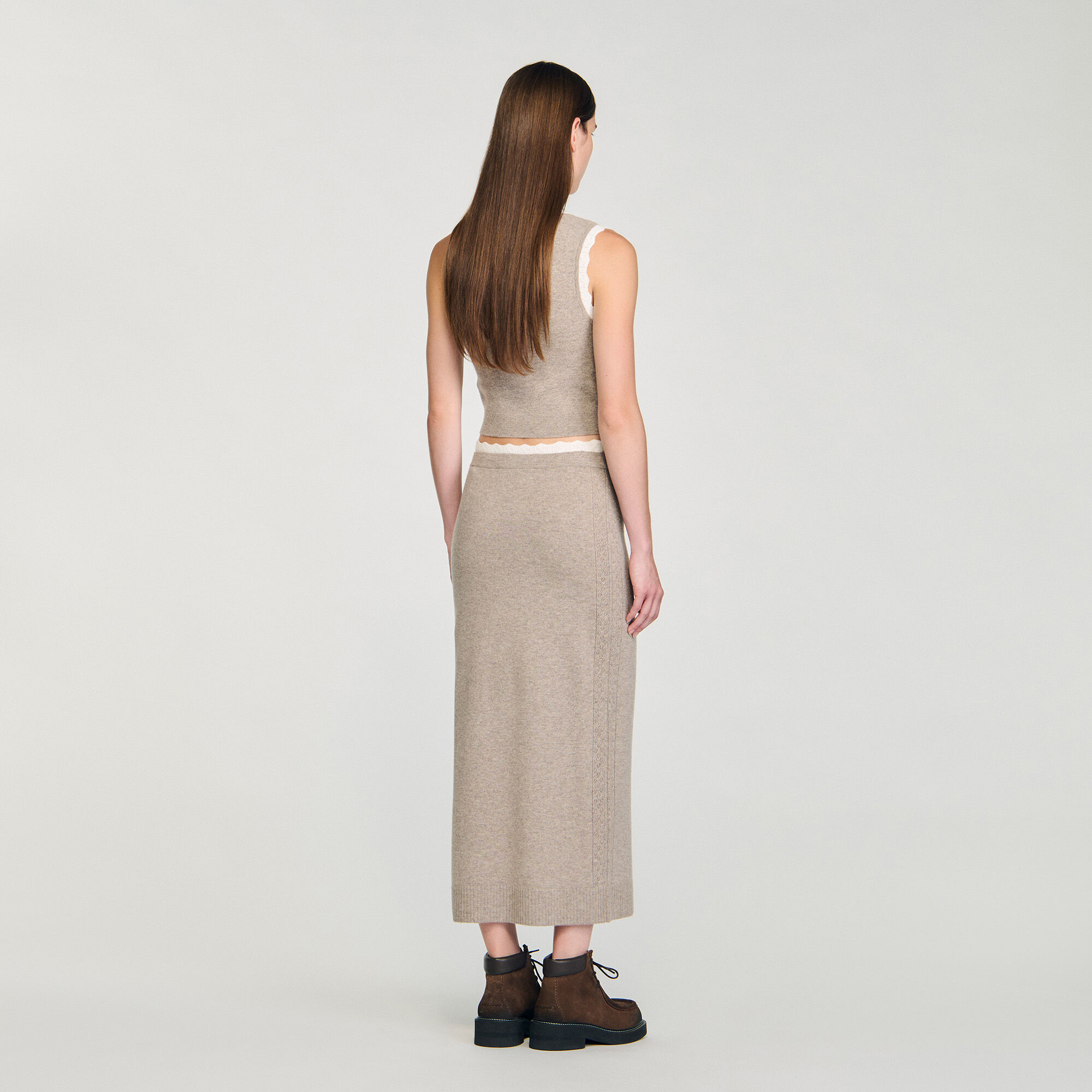 Jupe longue maille bicolore
