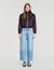 Kurzer bestickter Satinblouson