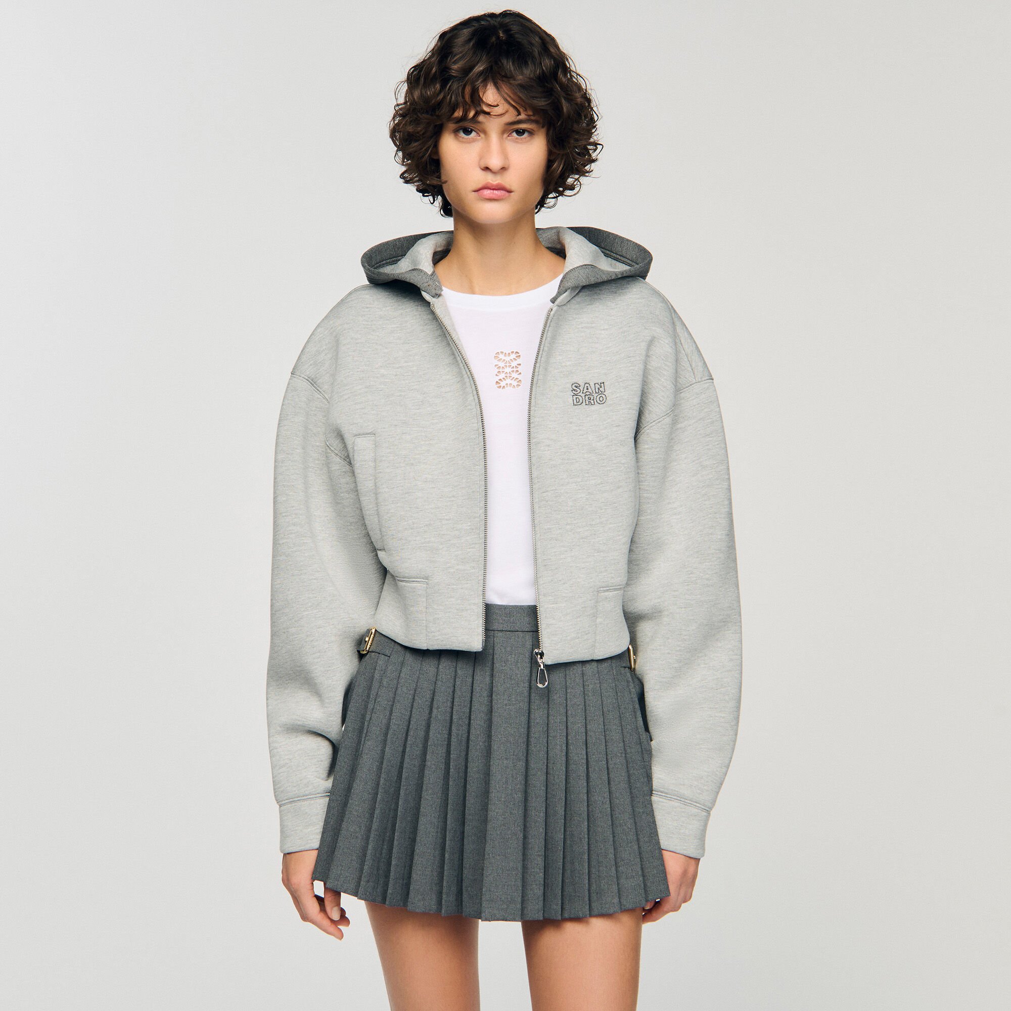 Hooded sweatshirt jacket