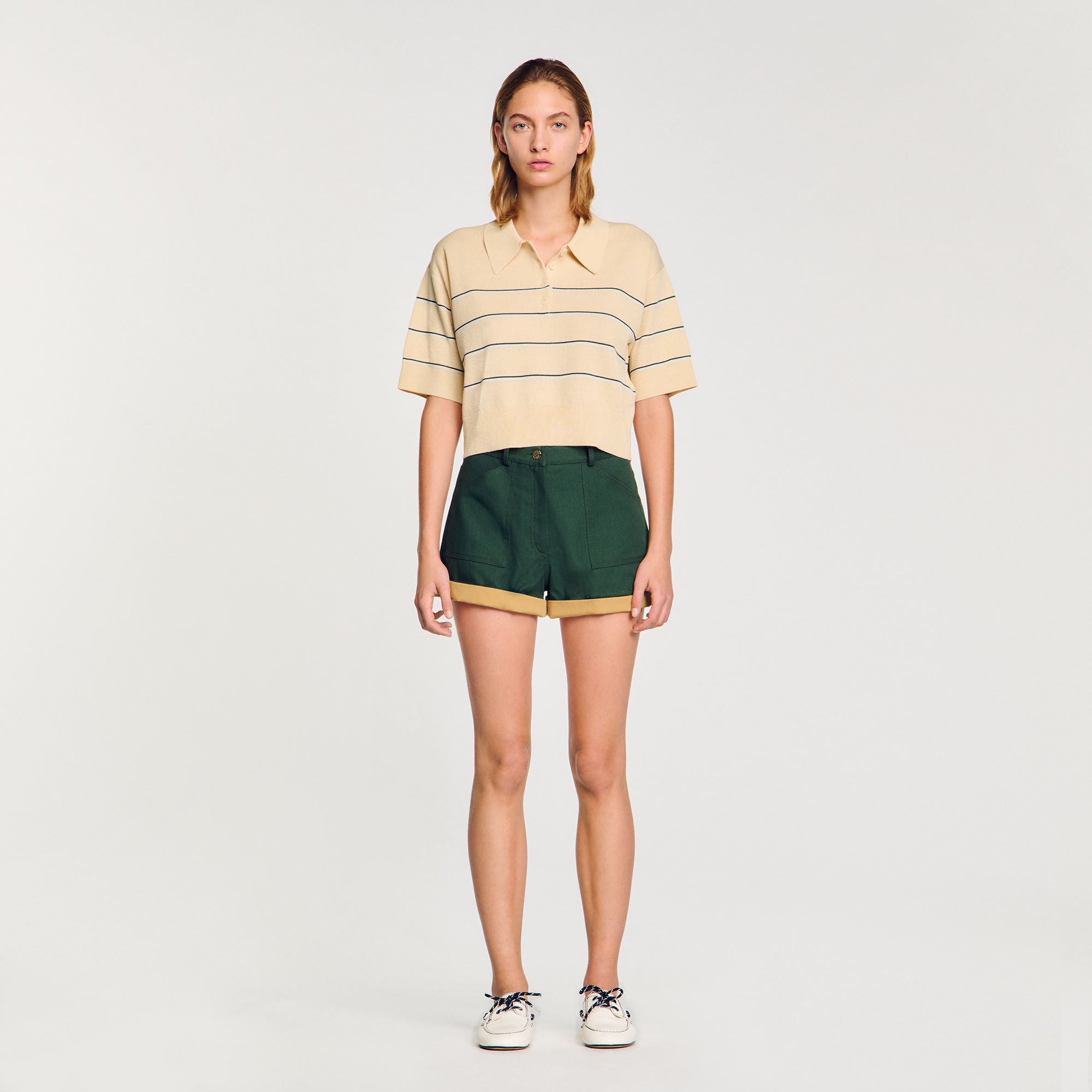 Pull polo à rayures