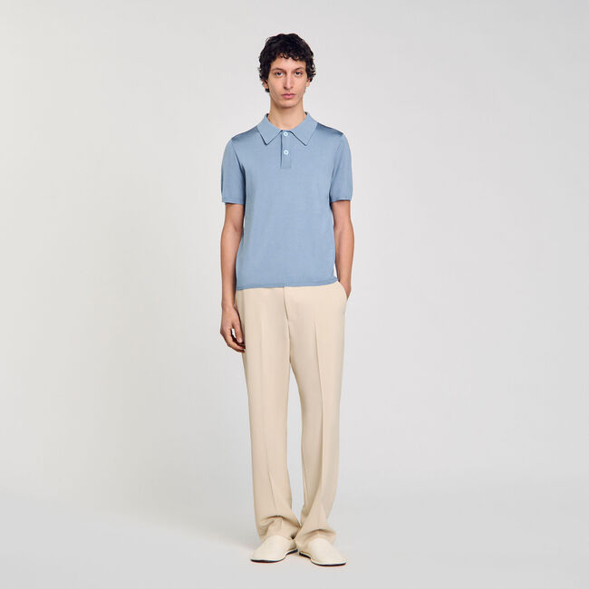 Polo en maille à manches courtes
