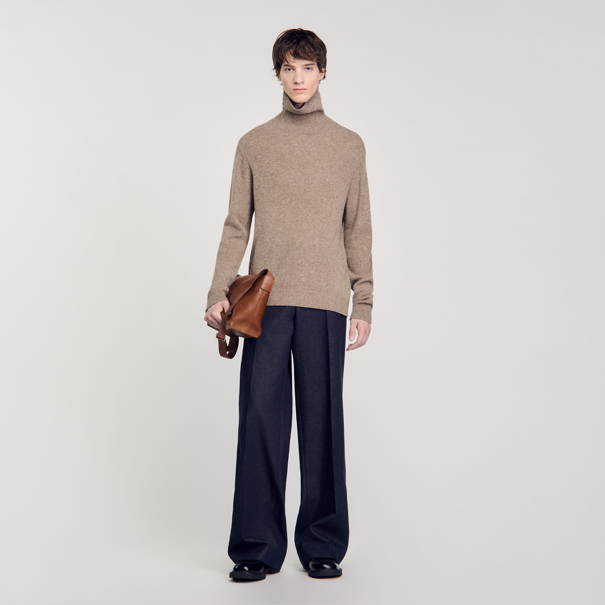 Pull col roulé laine et cachemire