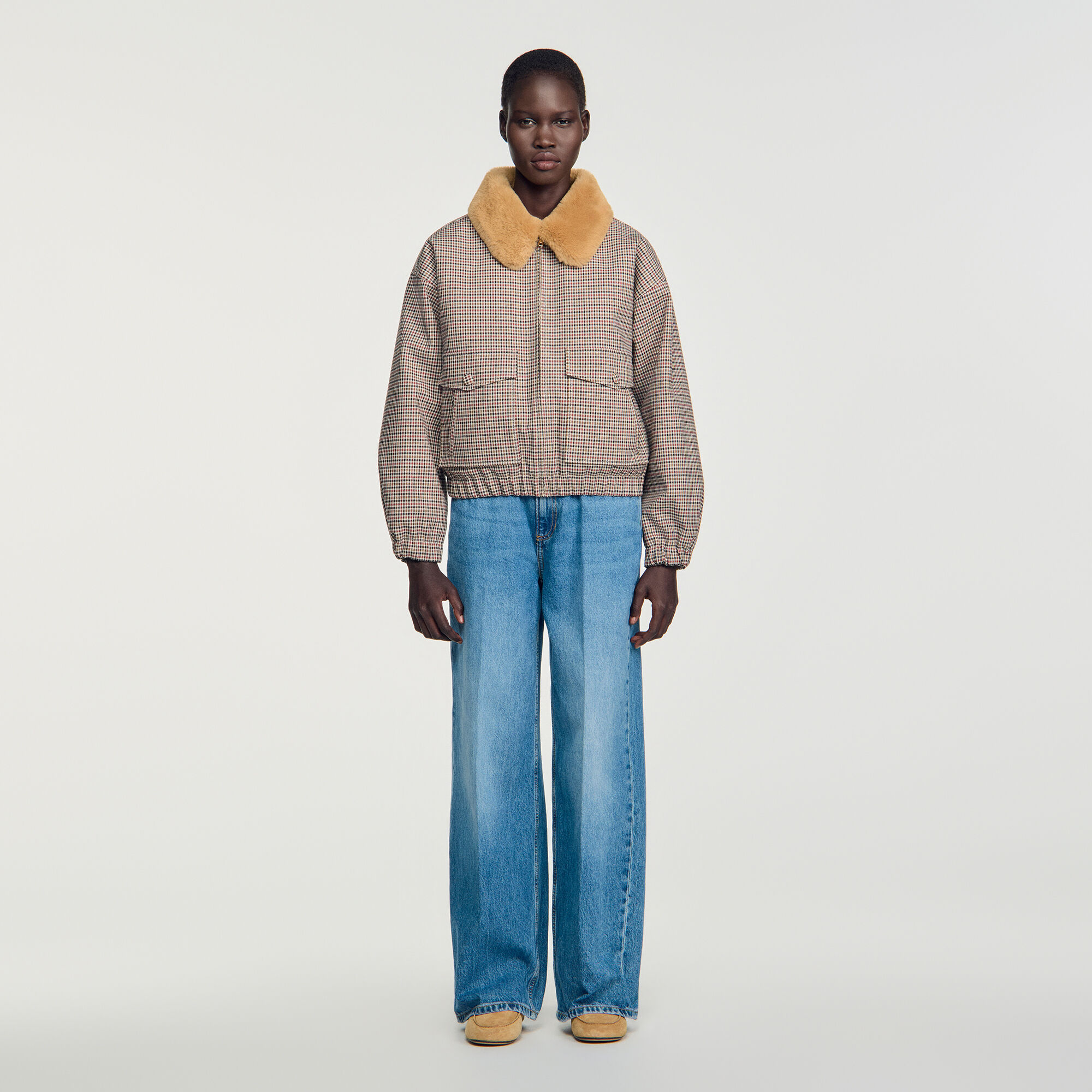 Faux fur-lined coat - Women | Sandro