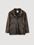 Oversize-Lederblouson mit Nieten