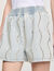 Short en jean strassé et perlé