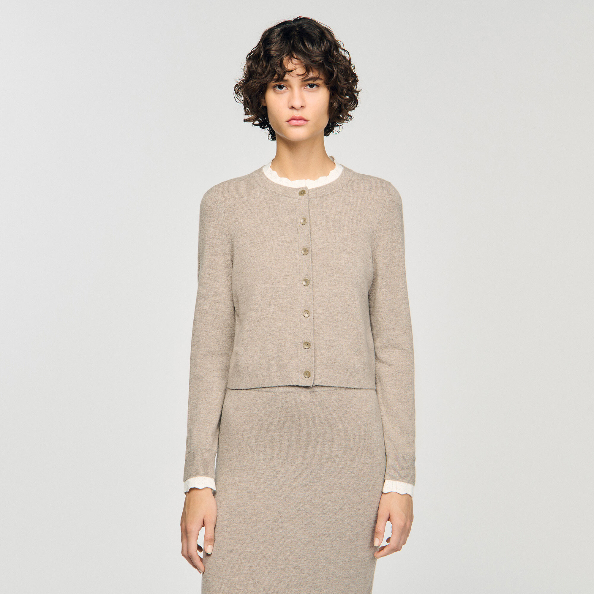 Cardigan à col contrasté 