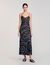 Robe longue en soie imprimée