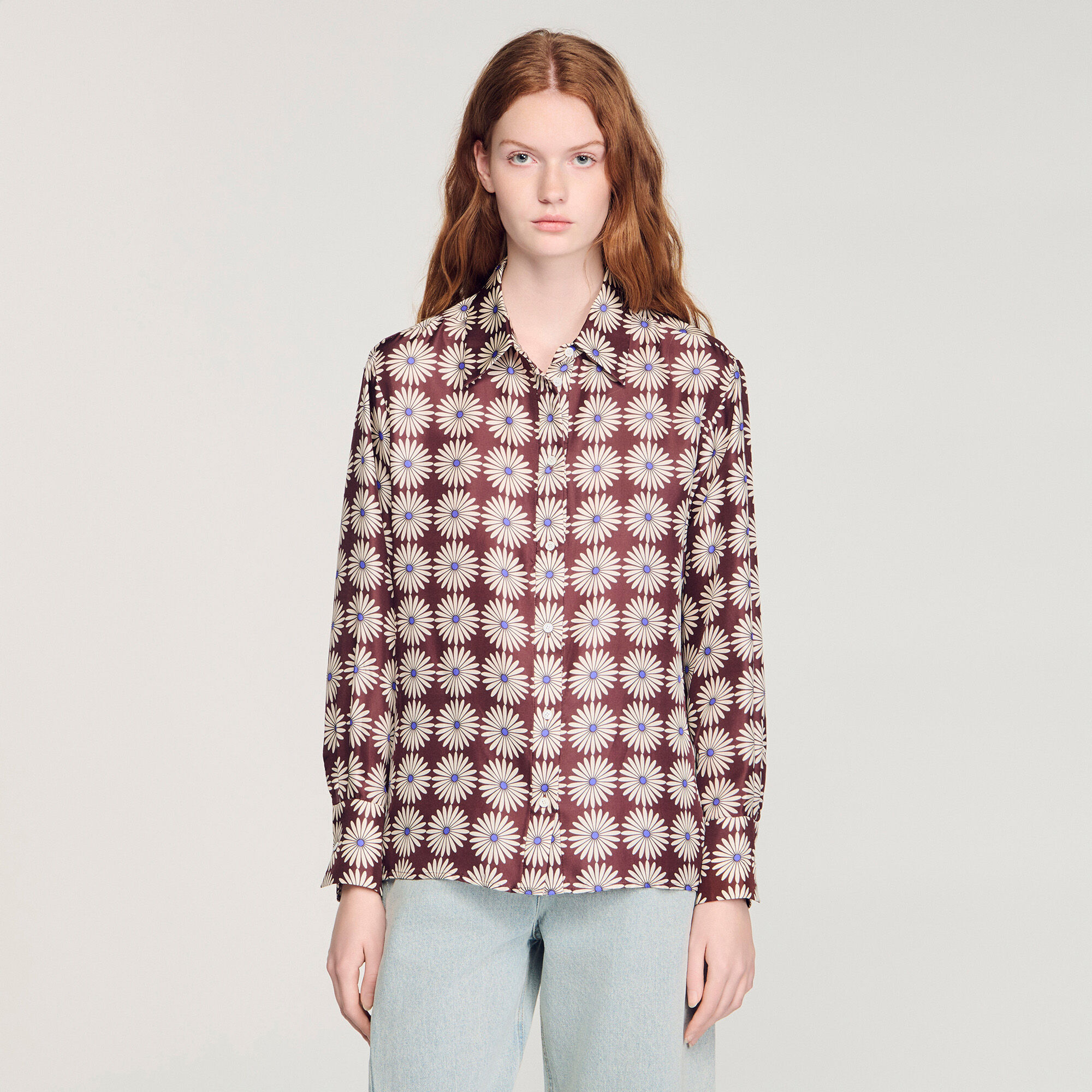 Seidenhemd mit Blumenprint