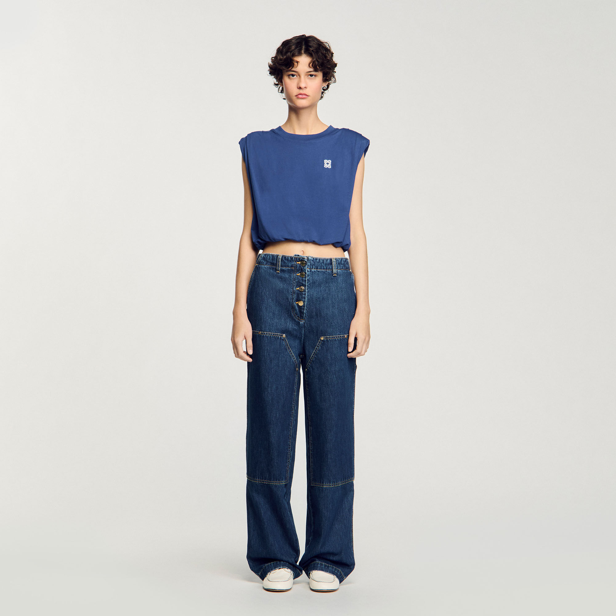 T-shirt court drapé
