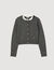 Cardigan à col volanté amovible