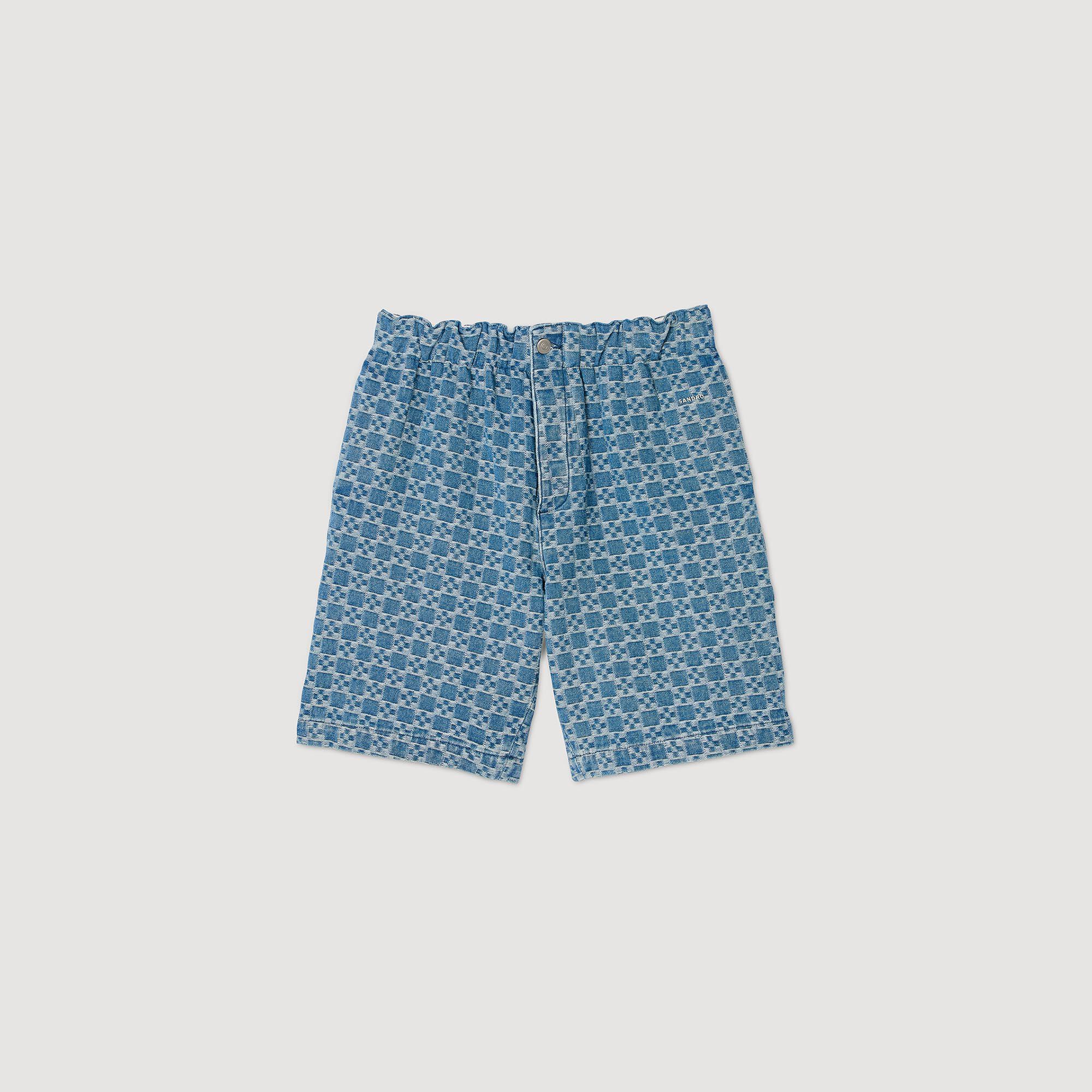 Bermuda en denim square cross