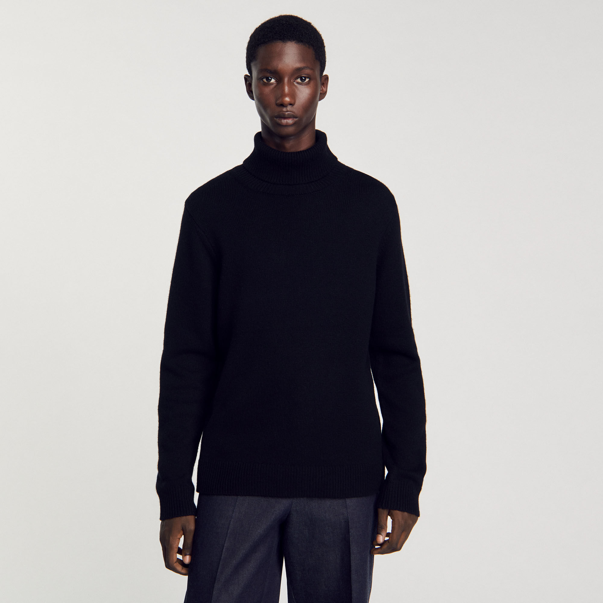 Pull col roulé laine et cachemire