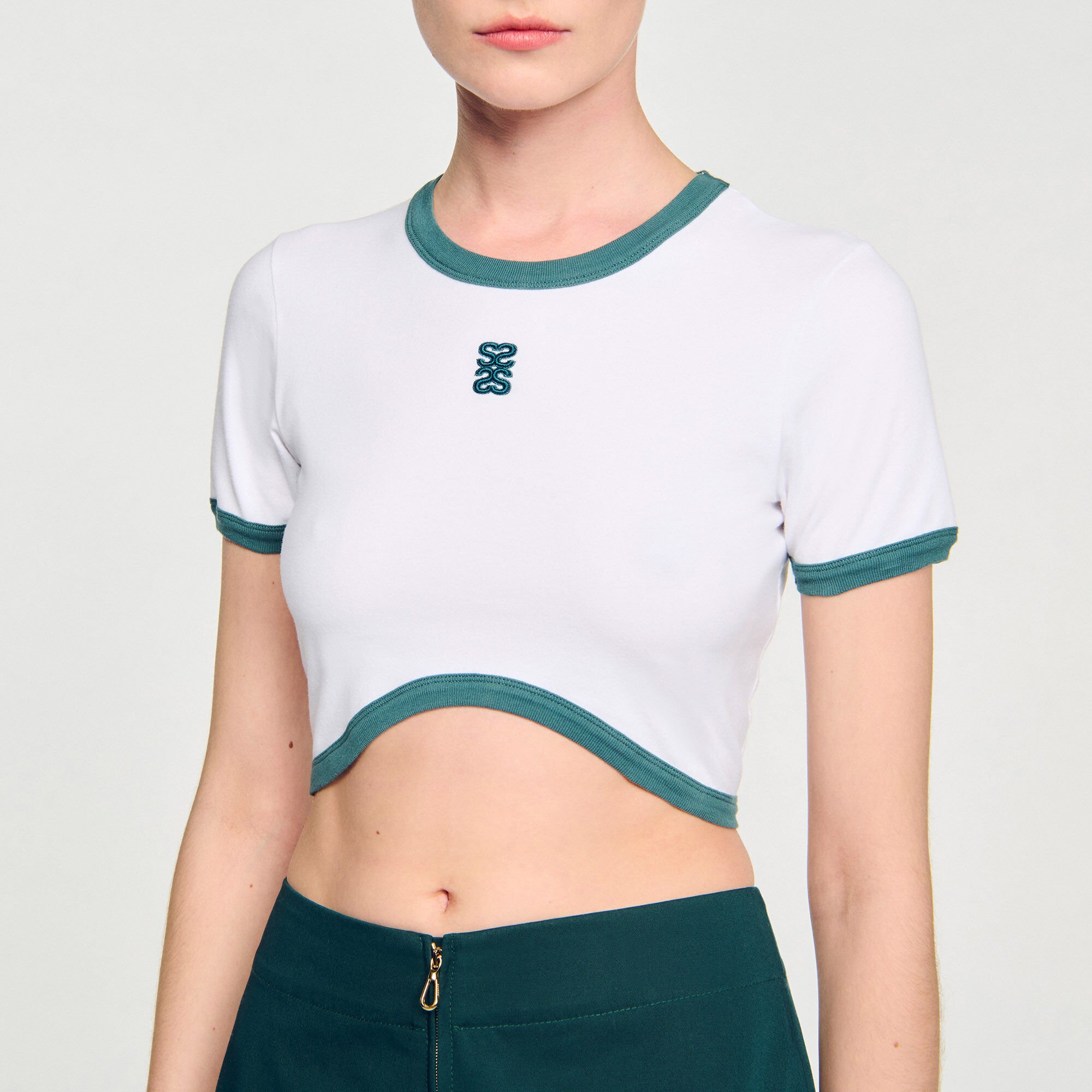 T-shirt court bicolore