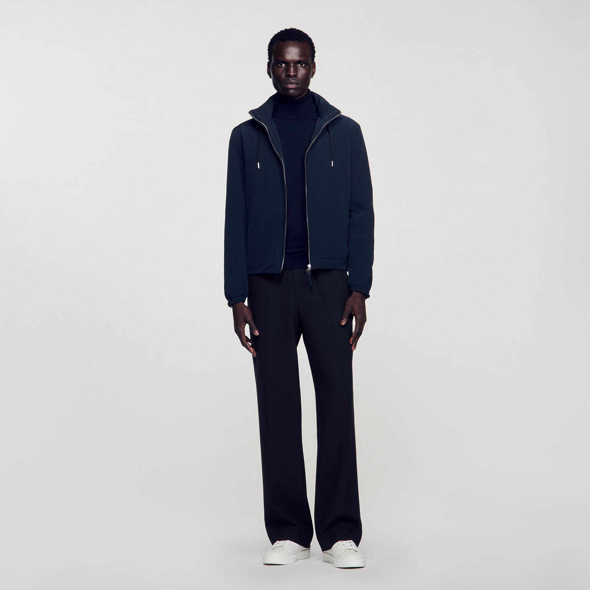 Technical fabric jacket blue for Men Sandro Paris