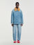 Manteau en jean col fausse fourrure