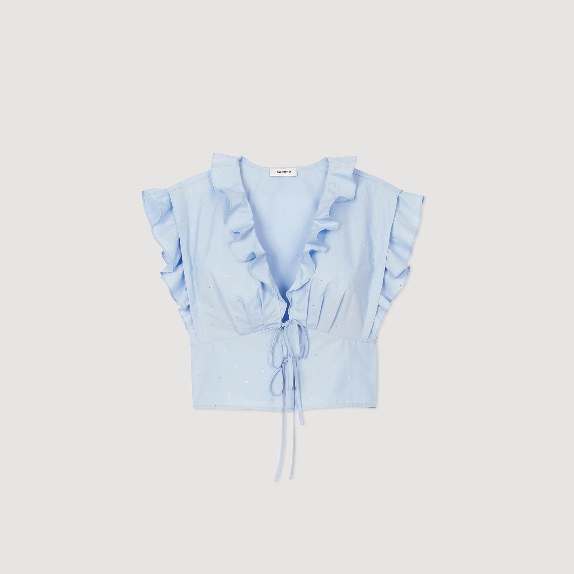 Rhinestone ruffle top