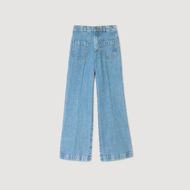 Weite Jeans mit hohem Bund