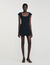 Short dress with rhinestone collar