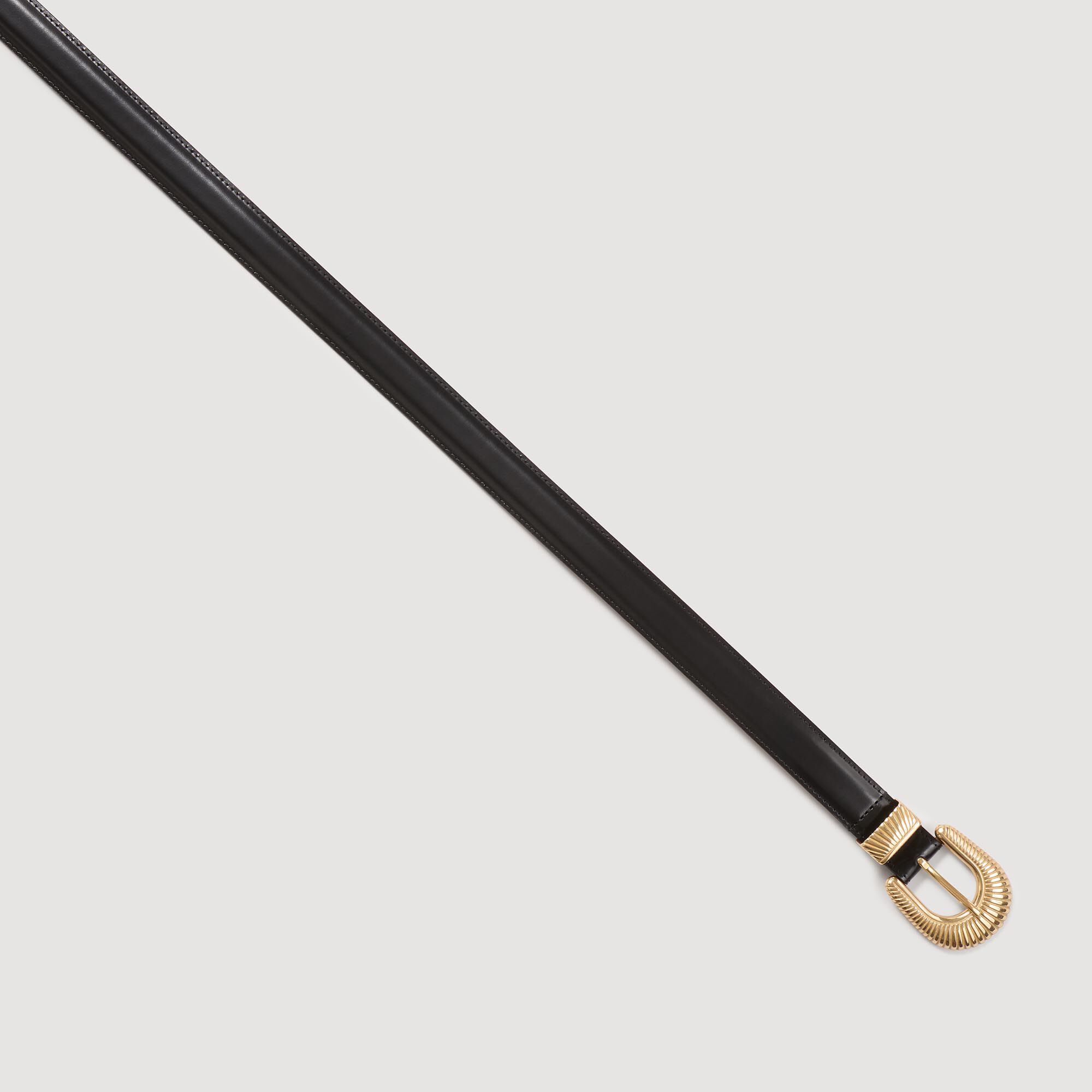 Ceinture cuir boucle dorée