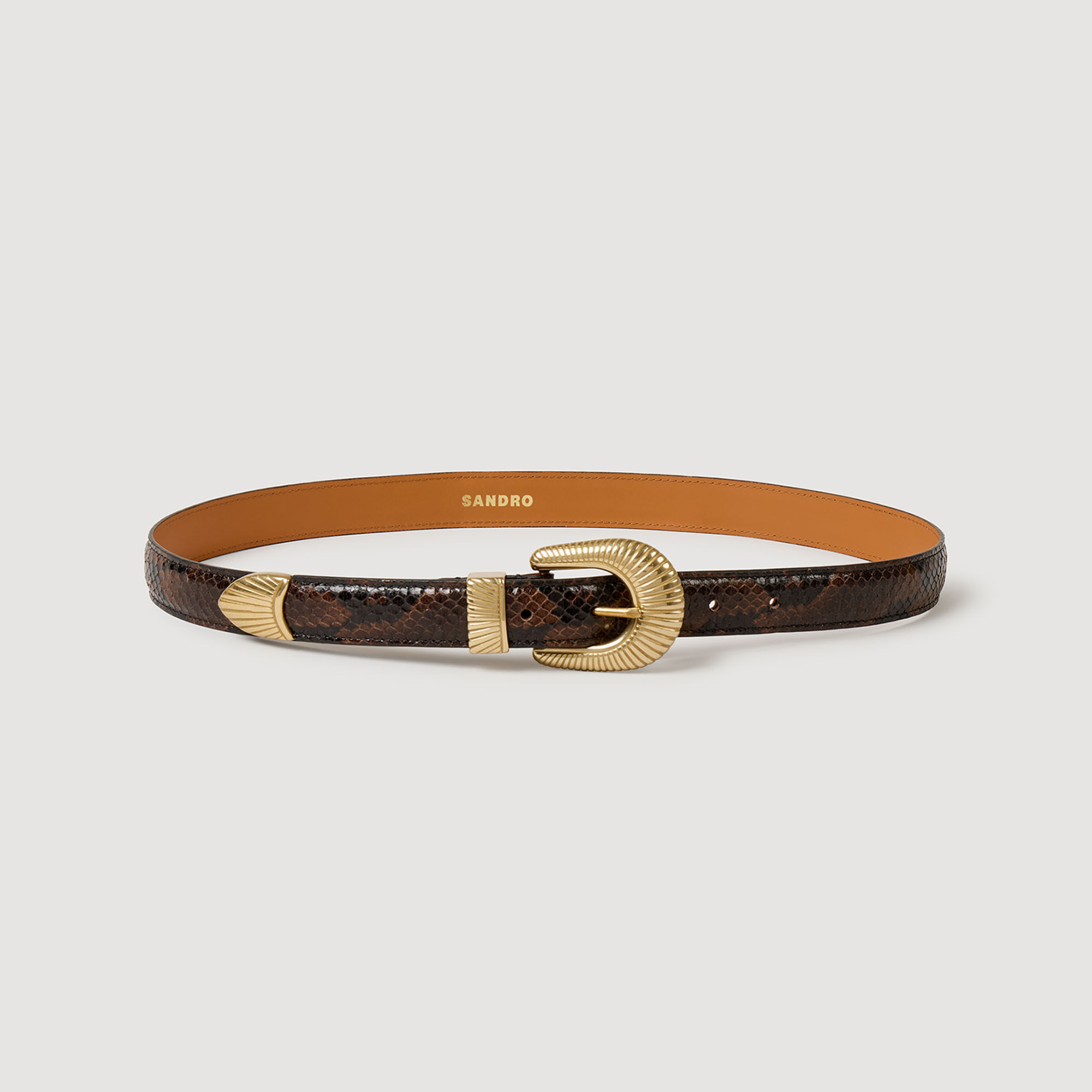 Ceinture en cuir effet python