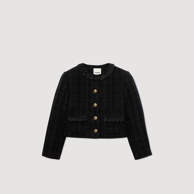 Veste en tweed à volants