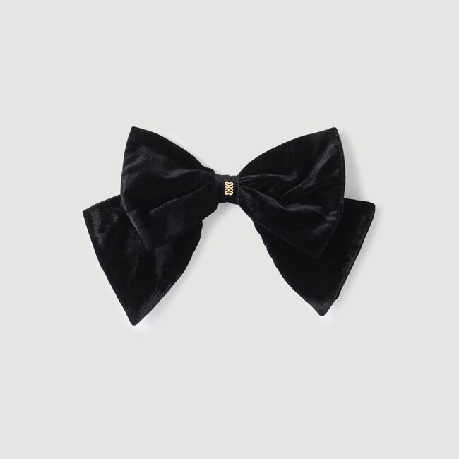 Velvet bow barrette