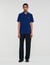 Polo shirt with leather logo