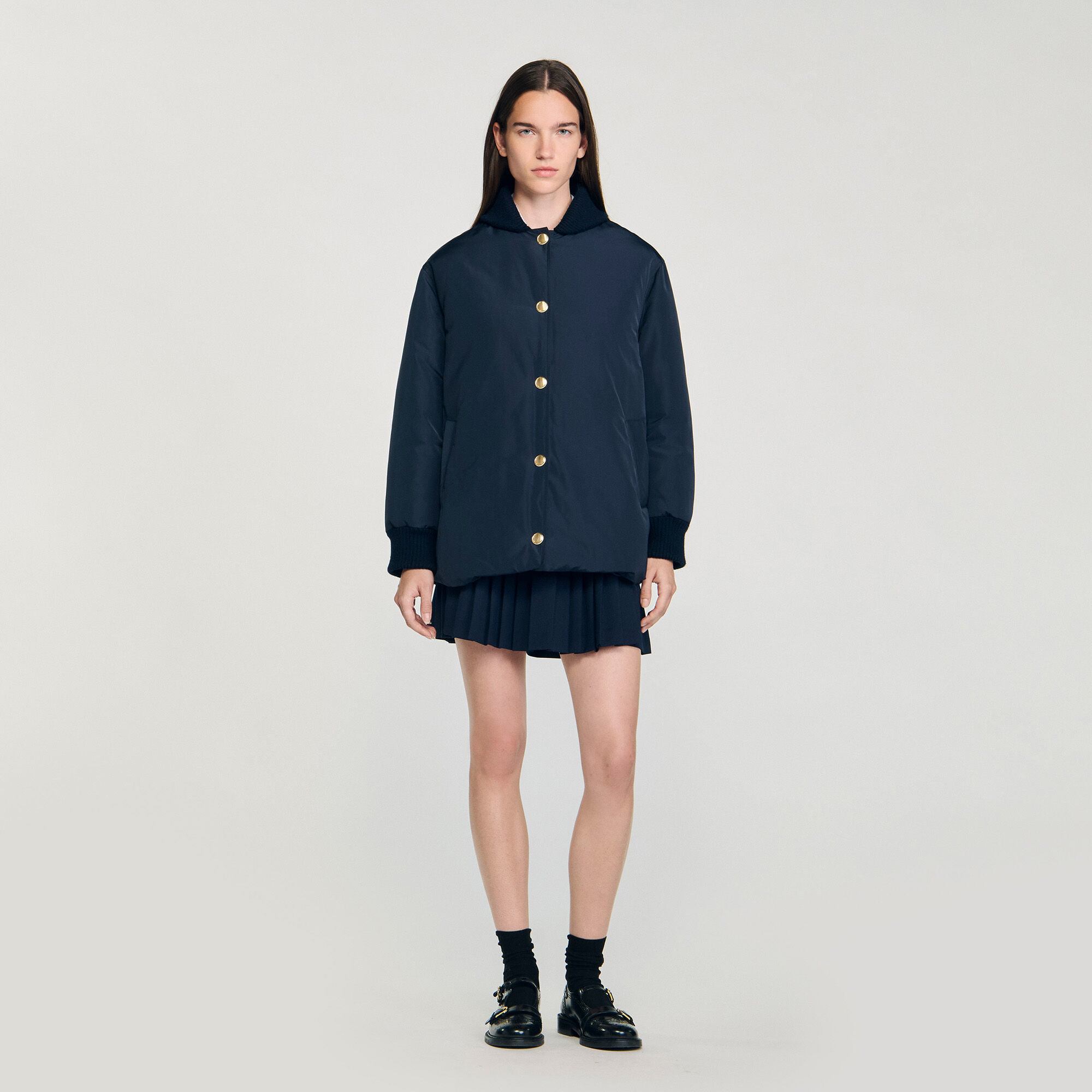 Daunenjacke mit Teddykragen
