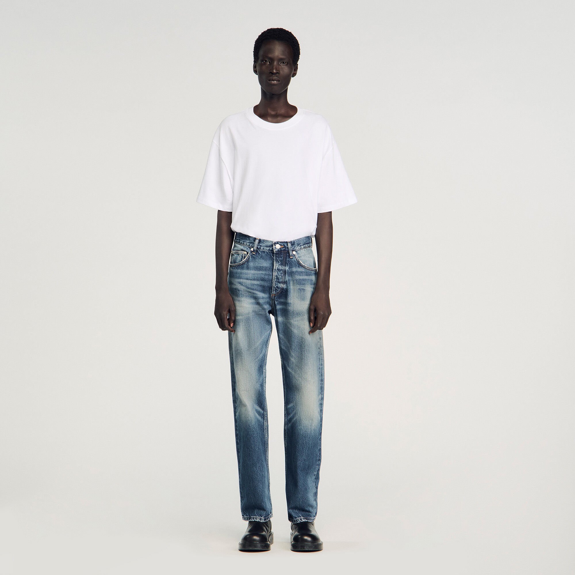 Verwaschene Regular Fit Jeans