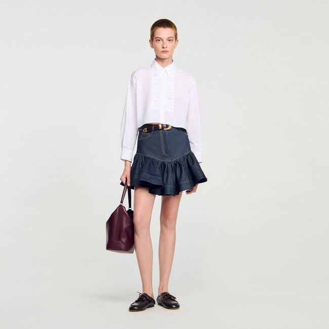 Cropped shirt with bow details