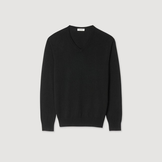 V-neck wool jumper