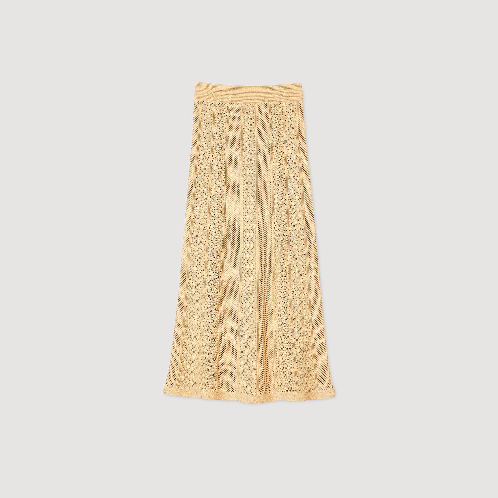 Pointelle knit maxi skirt