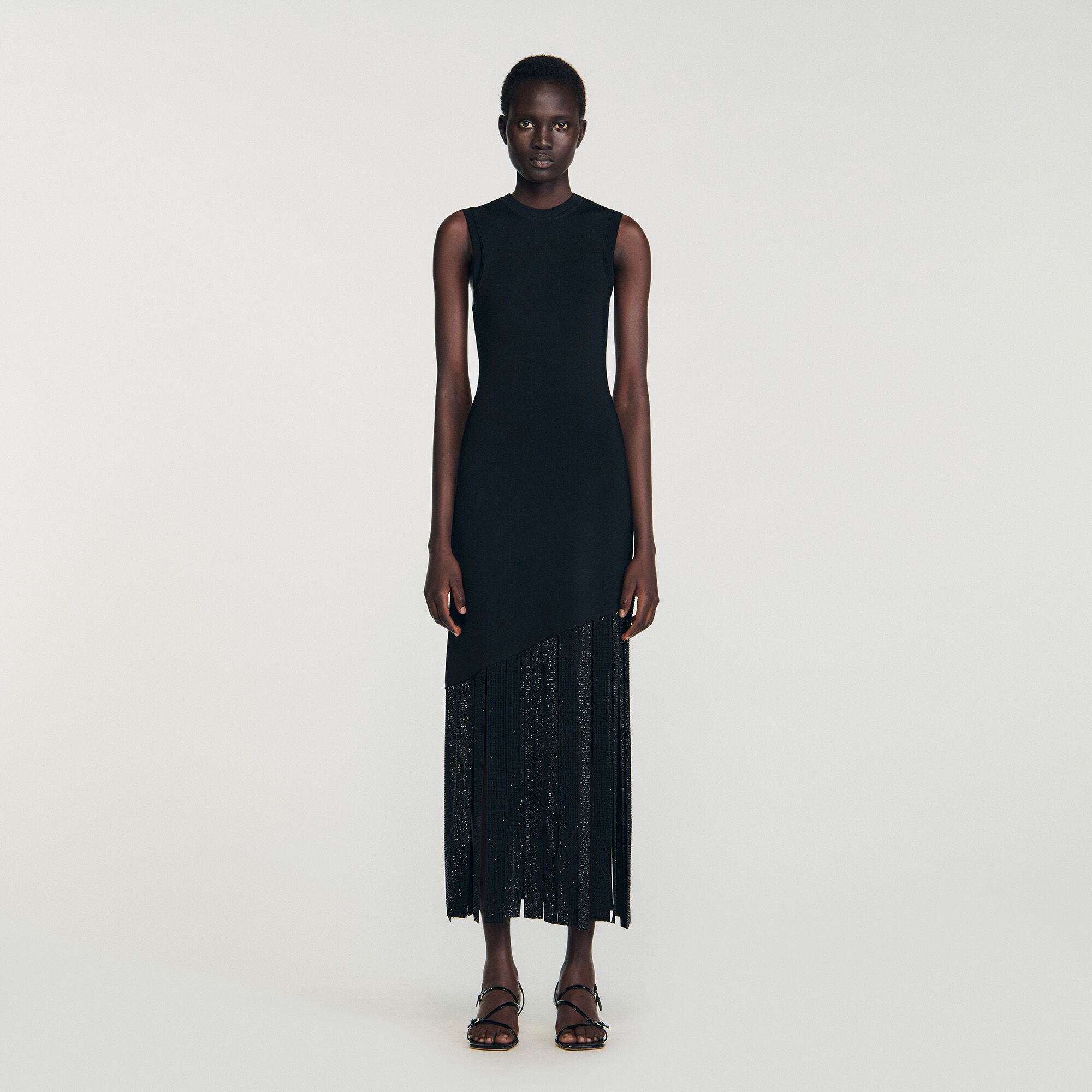 Robe longue frangée 