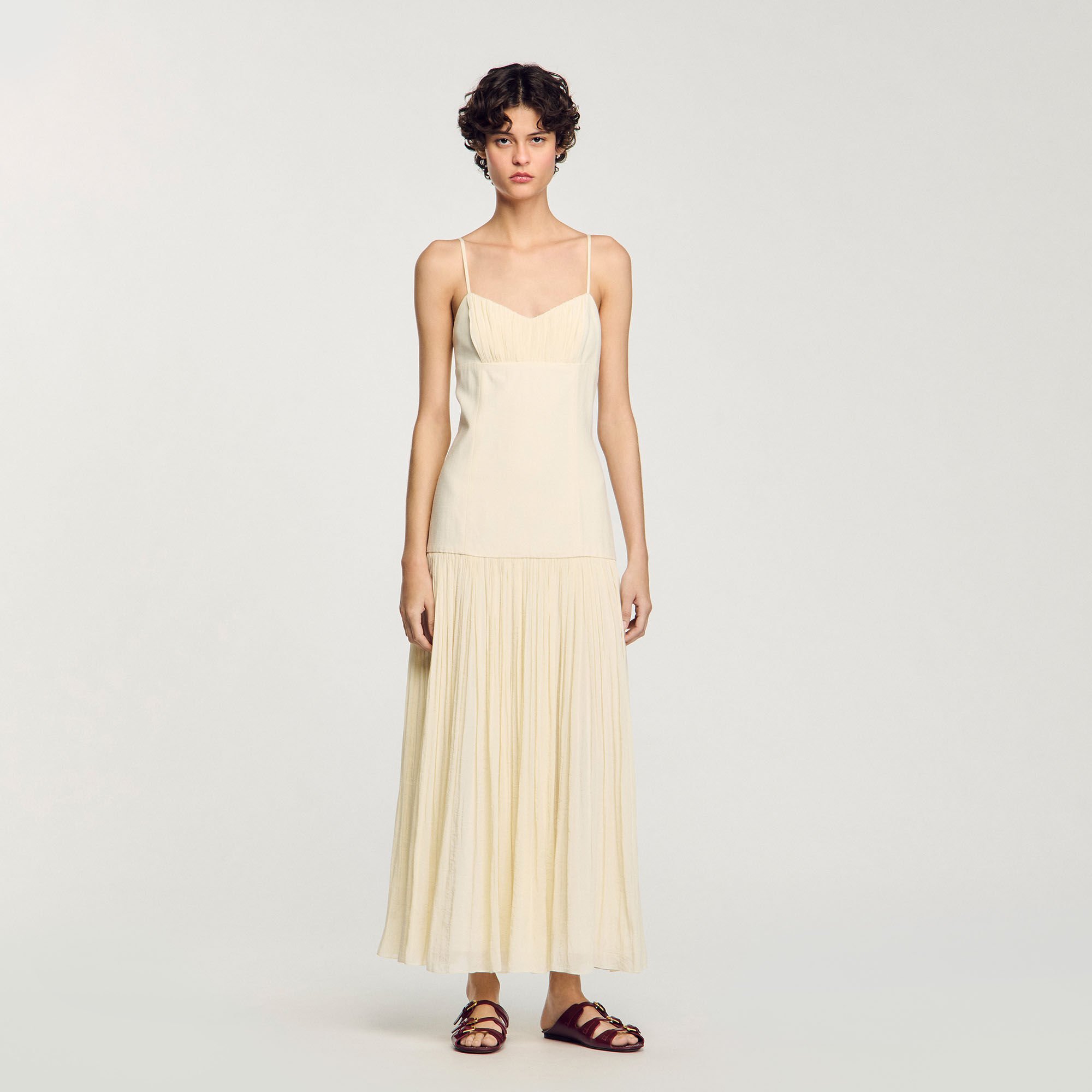 Pleated maxi dress