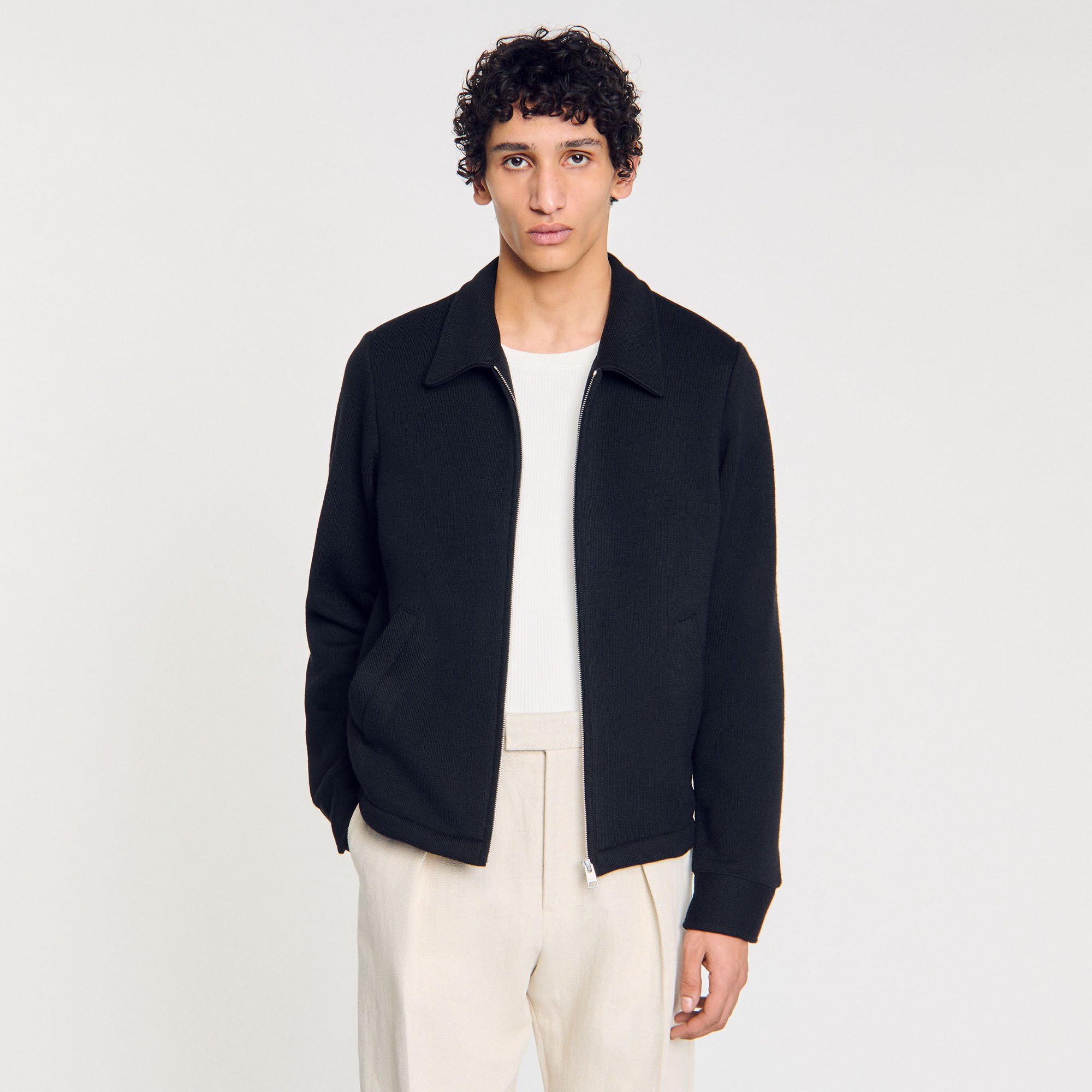 Jacke aus Strickstoff
