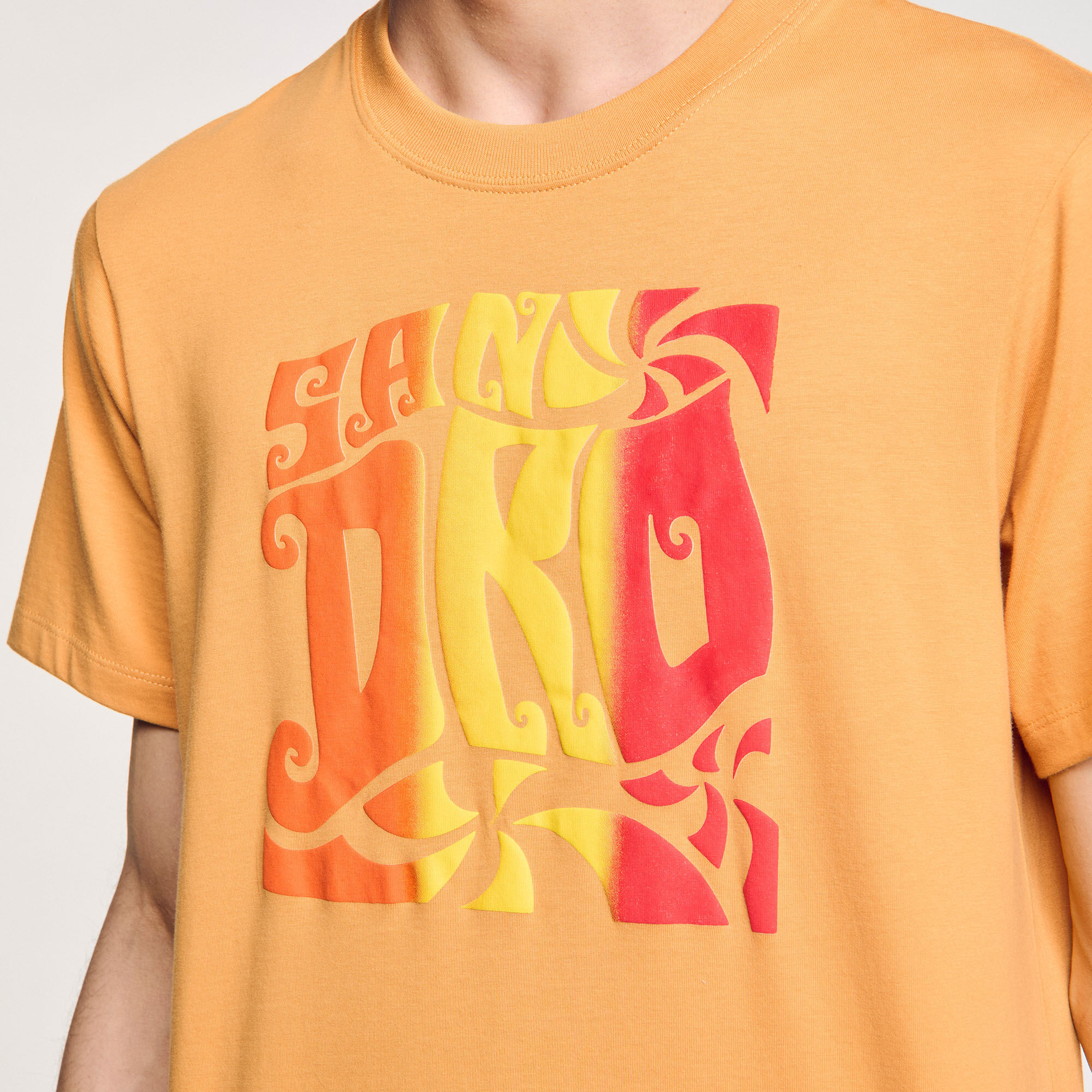 Baumwoll-T-Shirt mit Wellenmuster