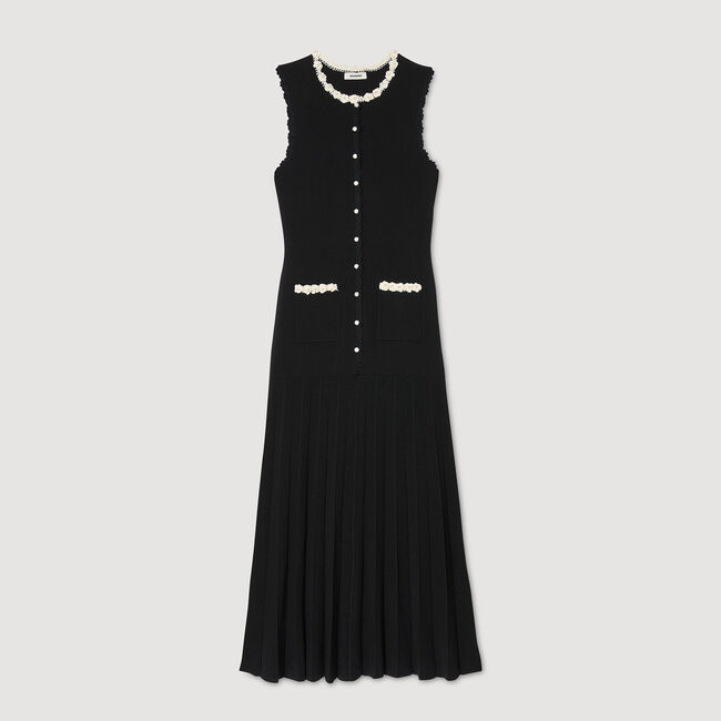 Robe longue à détails crochetés