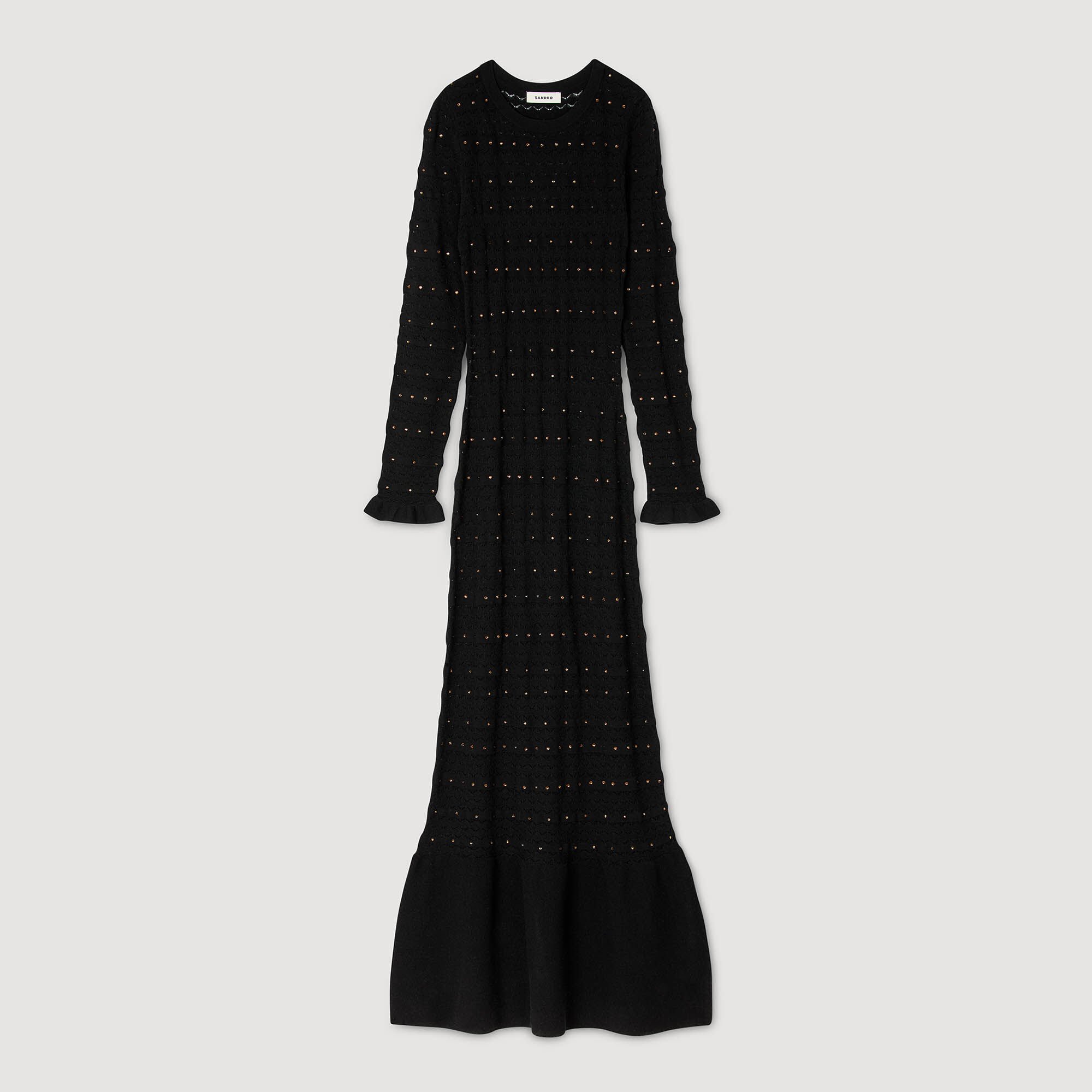 Rhinestone knit maxi dress